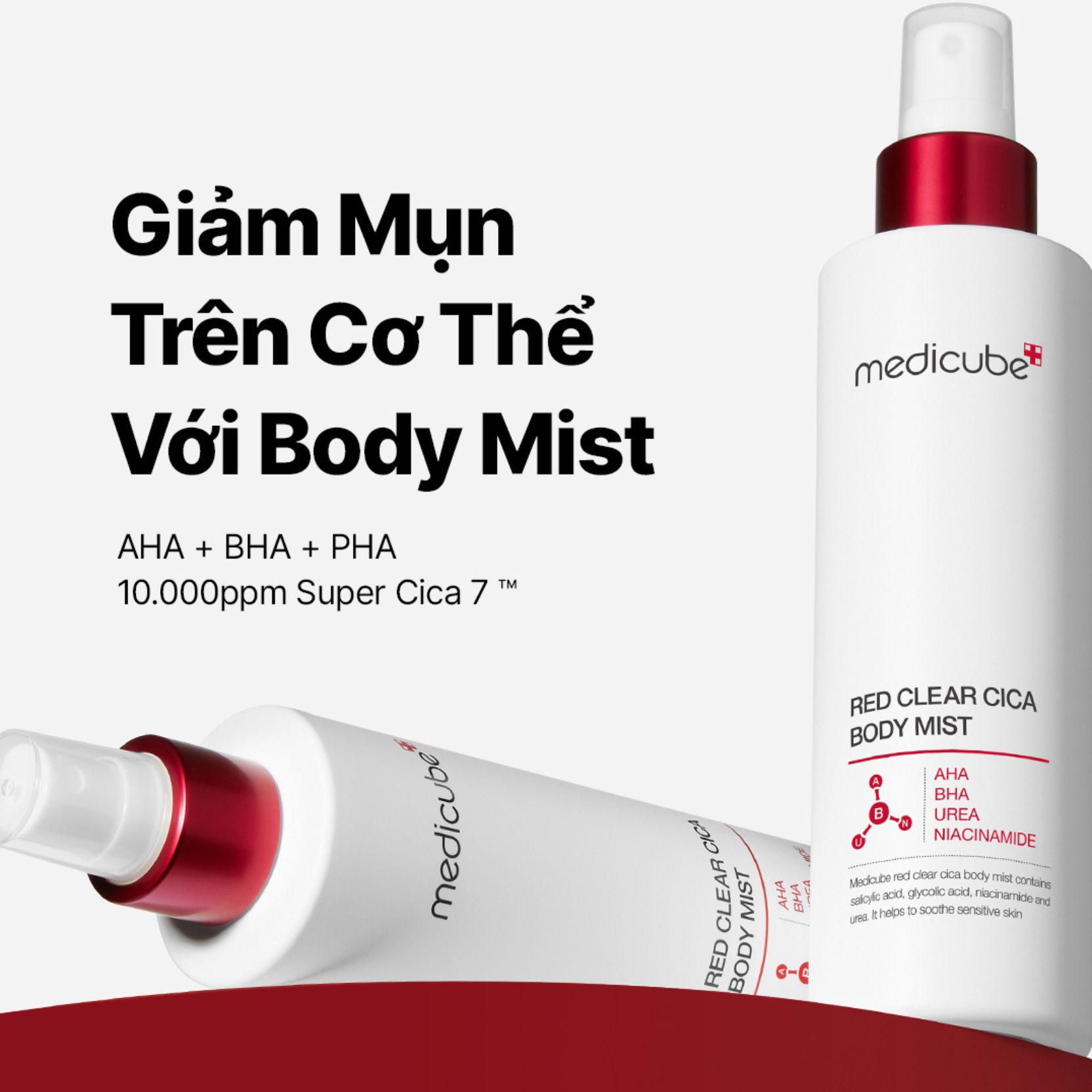 Xịt dưỡng thể giảm mụn Medicube Red Clear Cica Body Mist - Hình ảnh 2